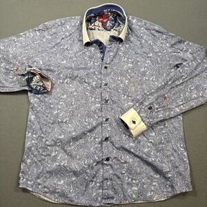 Au Noir Men's S Long Sleeve Paisley Flip Cuff Shirt